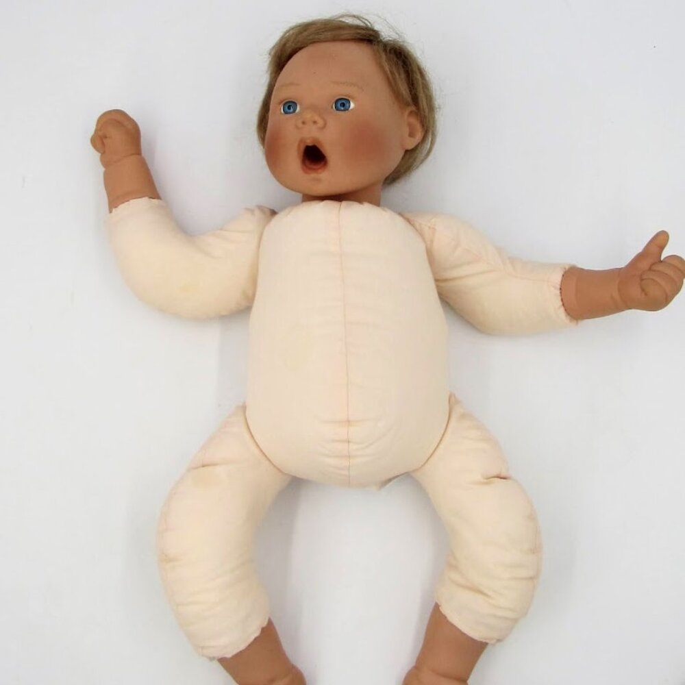 Lee Middleton Lifelike Baby Doll Signed Thumb Sucker 071294 Blue Eyes 17"